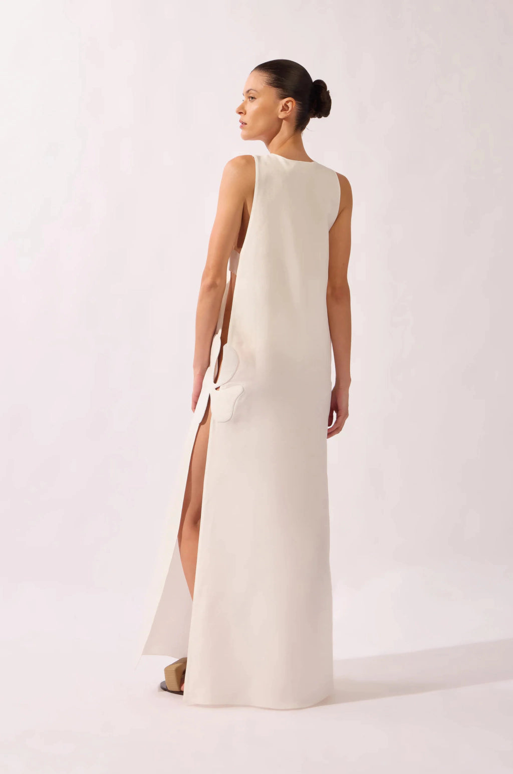 Petal-Appliqué Maxi Dress