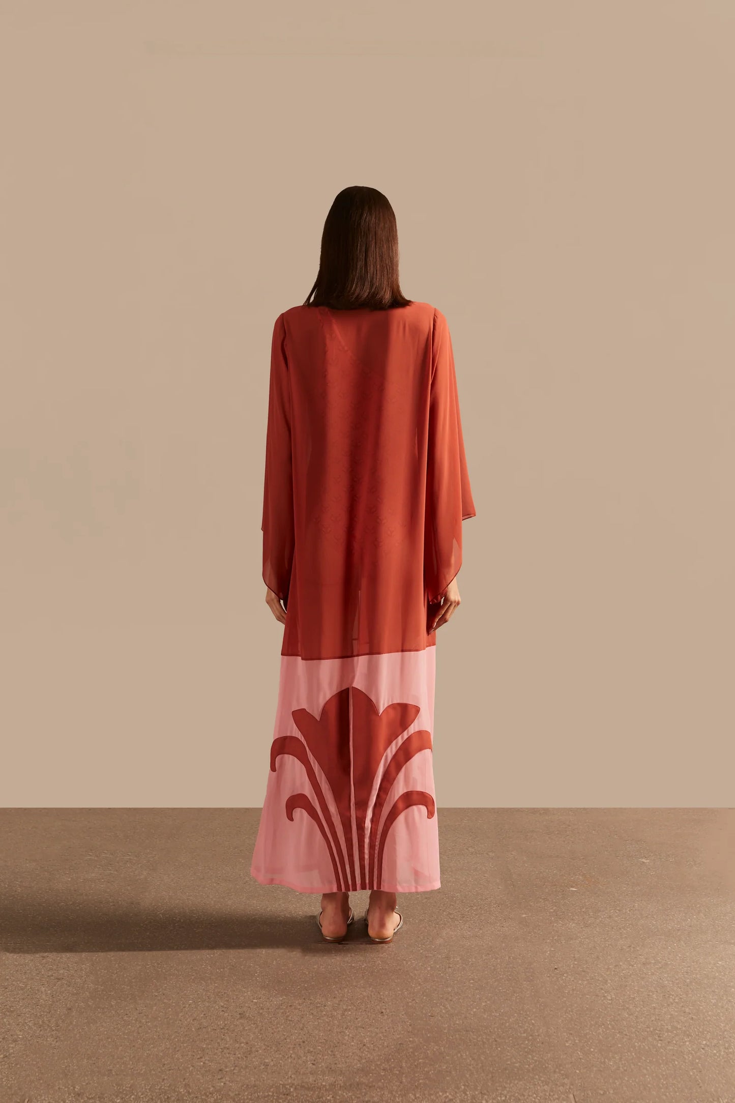 Vintage Lily Solid Applique Long Robe