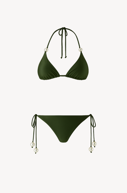 Solid Oyster Triangle Bikini