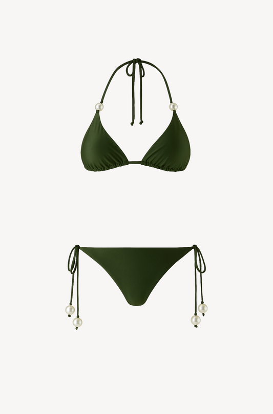 Solid Oyster Triangle Bikini