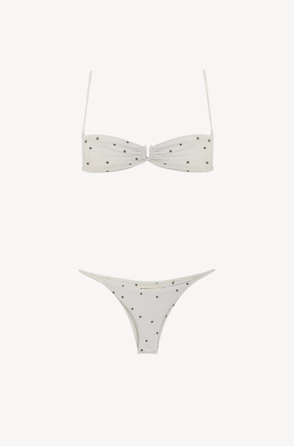 Polka Dot Ruched Bikini Set by Ostra — ruched bikini with playful polka dot print