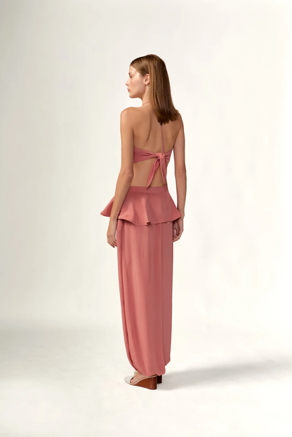 Solid Pelplum Balloon Pants