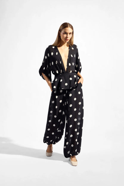 Polka Dots Front-Tie Top