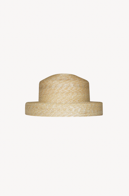 Natural Straw Short-Brim Hat by Ostra — luxury natural straw hat for resort