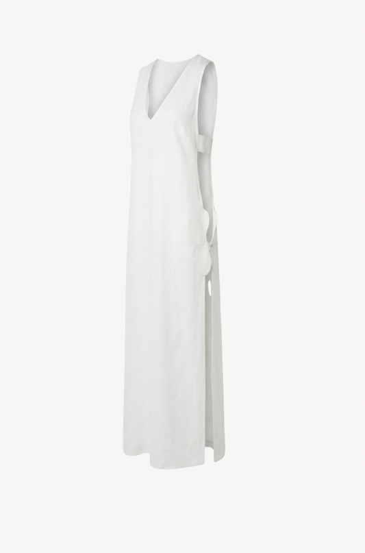 Petal-Appliqué Maxi Dress
