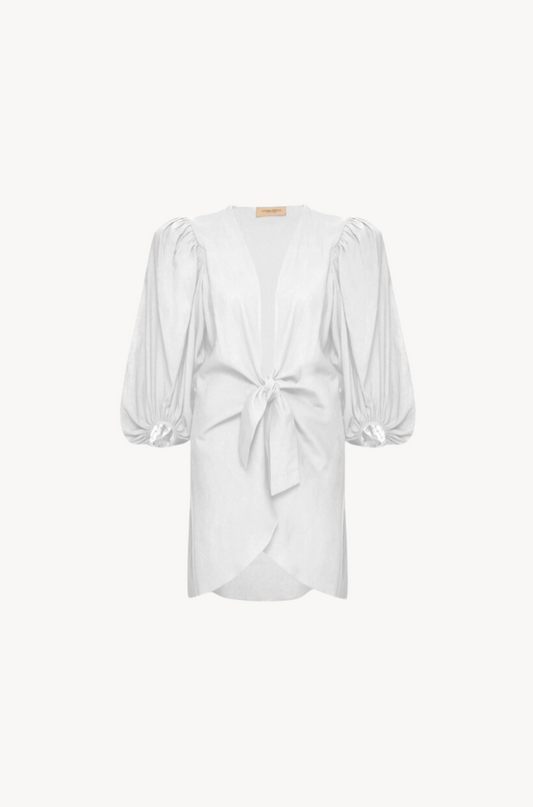 SOLID SHIRT WITH VOLUMINOUS SLEEVES