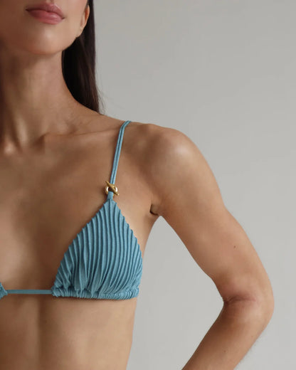 Ribbed Triangle Bikini Set