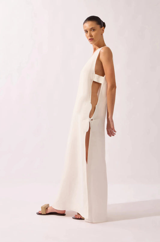 Petal-Appliqué Maxi Dress