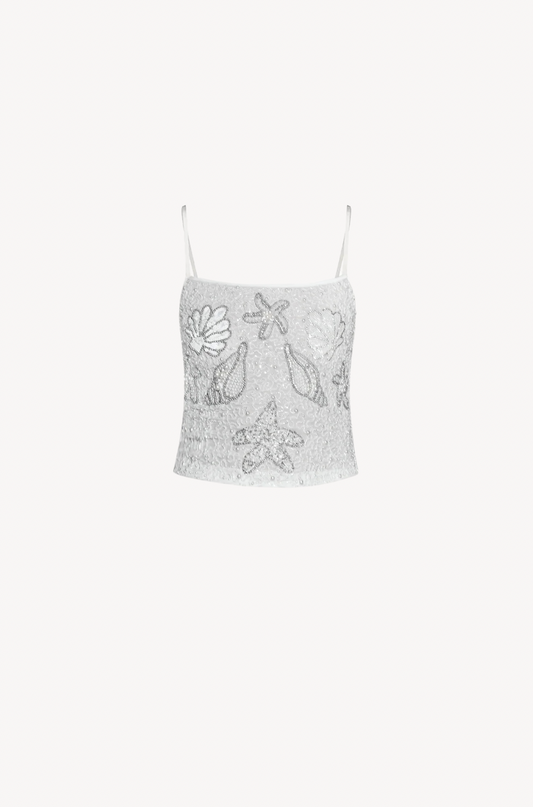 Sea Tank Top by Leslie Amon — luxury Brazilian tank top with ocean-inspired print