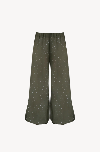 Icon Balloon Pants by Ostra — luxury wide balloon pants with bold designer print