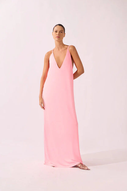 Low Back Draped Maxi Dress