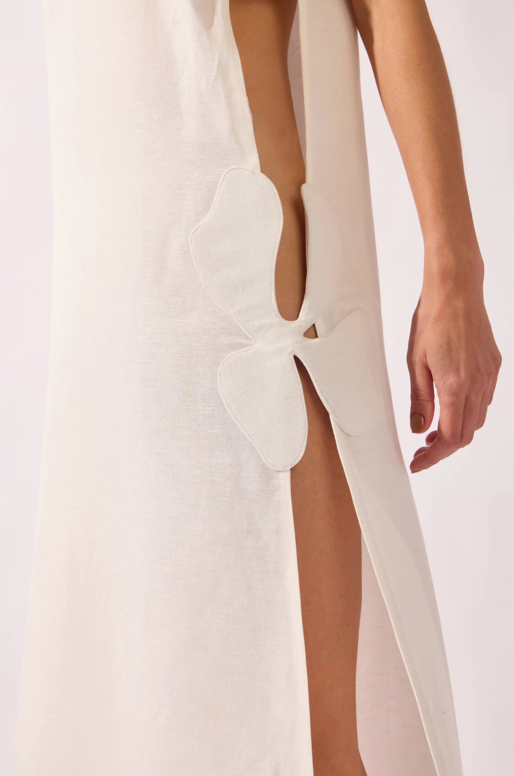 Petal-Appliqué Maxi Dress