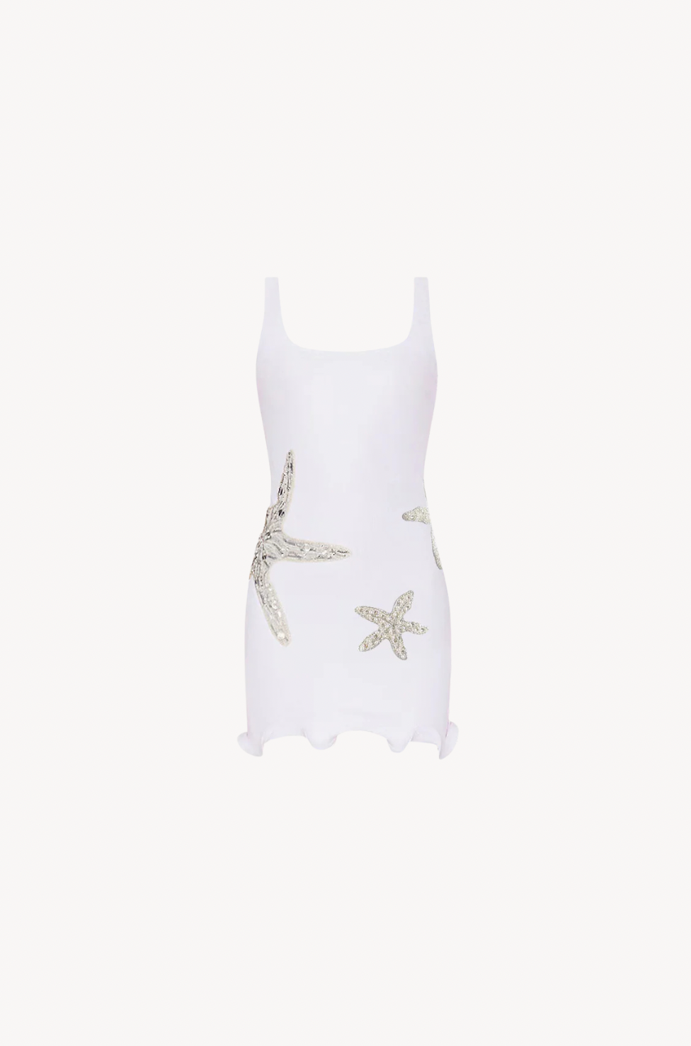 Starfish White Dress by Leslie Amon — luxury white dress with starfish print from Brazil