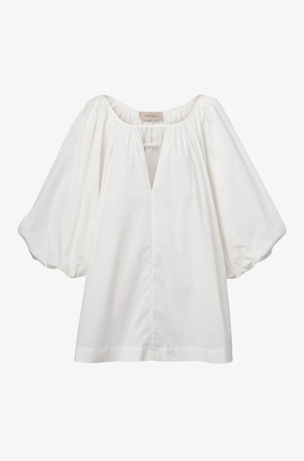 Solid Puff Sleeve Mini Dress by Adriana Degreas — luxury mini dress with statement puff sleeves
