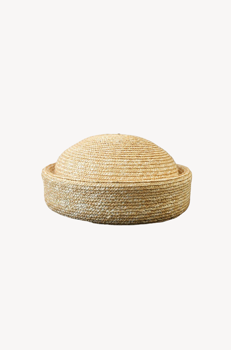 Straw Pillbox Hat by Ostra — luxury natural straw pillbox hat for sun protection