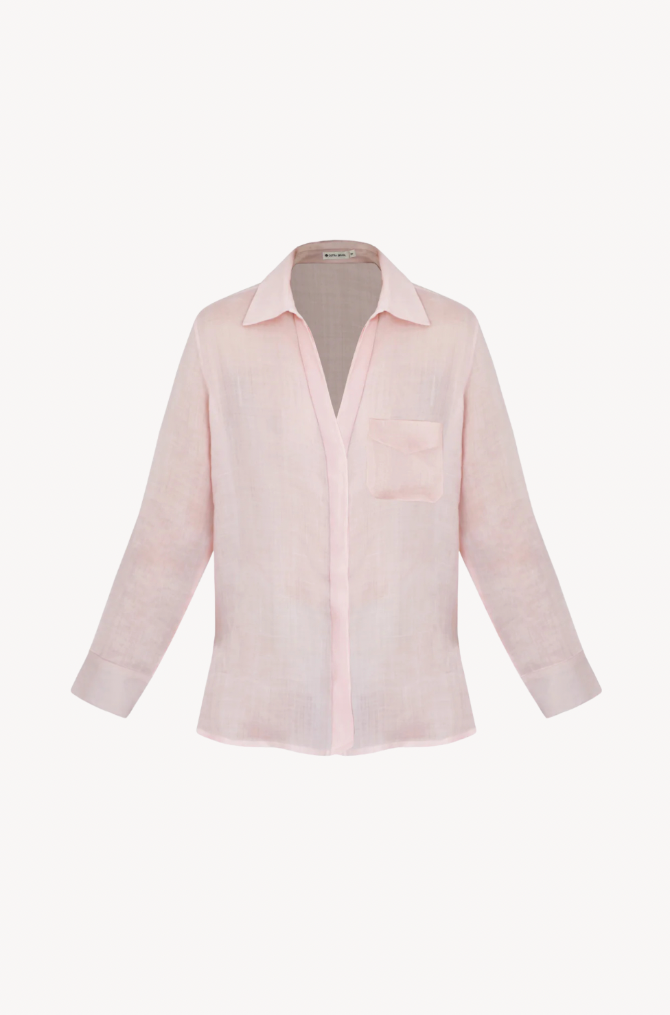 Pink Linen Shirt by Ostra — luxury pink linen resort shirt from Brazil