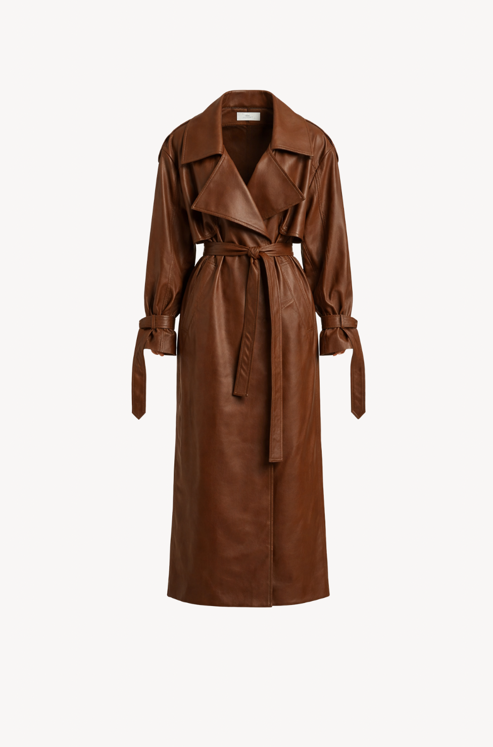Long Leather Trench Coat