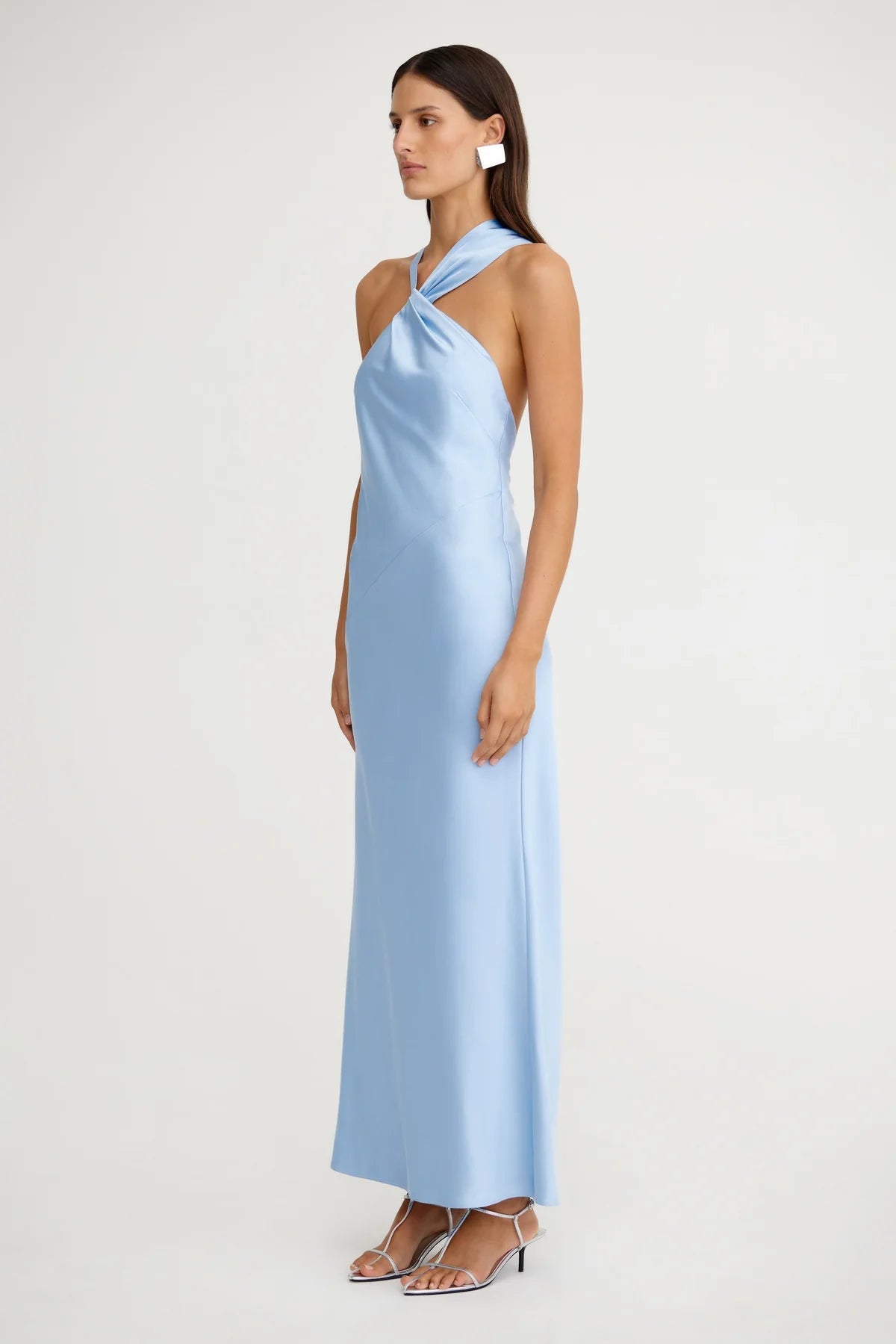 lucile draped maxi dress Lucile Embellished Plunge Gown in Almond