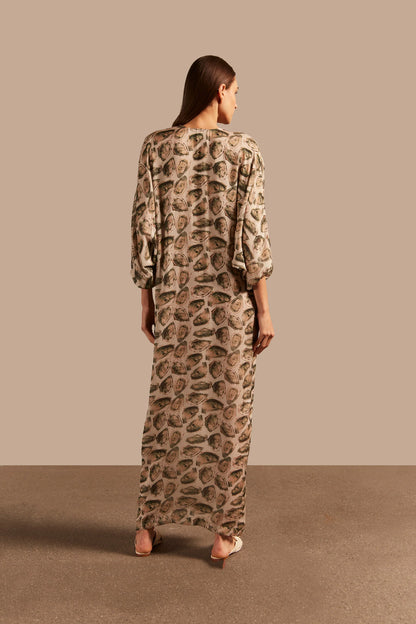 OYSTERS LONG KAFTAN WITH KNOT