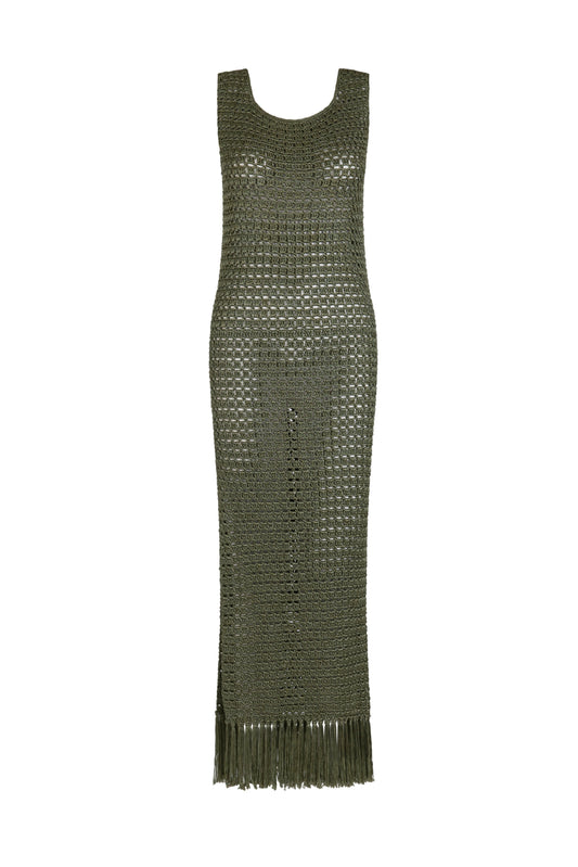 Crochet Fringe Long Dress