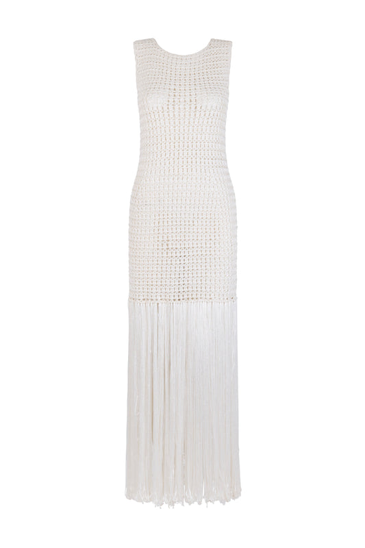 Crochet Fringe Short Dress