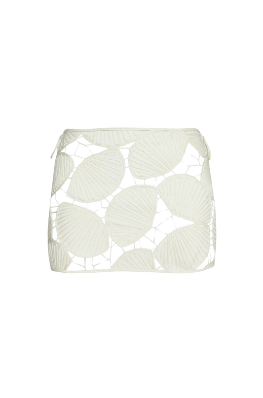 Embroidered Shell Mini Skirt